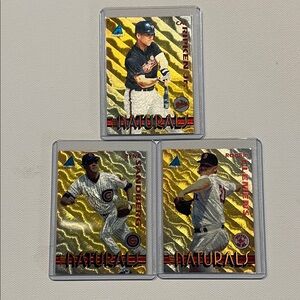 Lot of 3 1994 Pinnacle The Naturals; Ryne Sandberg, Cal Ripken Jr, Roger Clemens